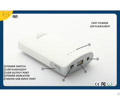 Ce Fcc Rohs Certificate Fast Charing Led Flashlight Pisen Power Bank 7500mah