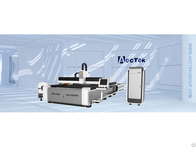 Fiber Laser Cutting Machine With Rotary Axis Akj1530fr