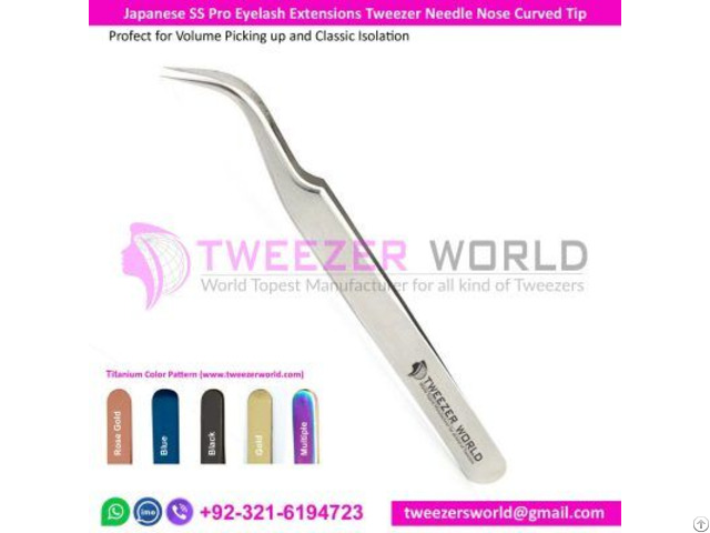 Tweezer Needle Nose Curved Long Tip For Picking Up Or Isolation