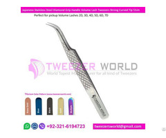 Diamond Grip Best Eyelash Extension Tweezers Curved Needle Nose Tip