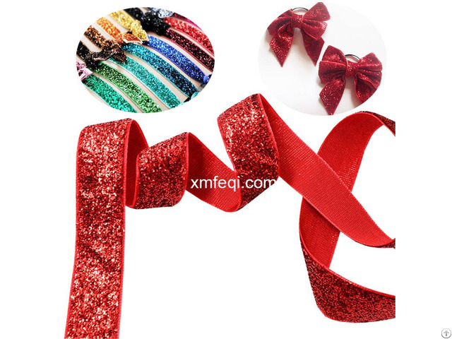 Polyester Glitter Ribbon Sparkle Metallic Velvet