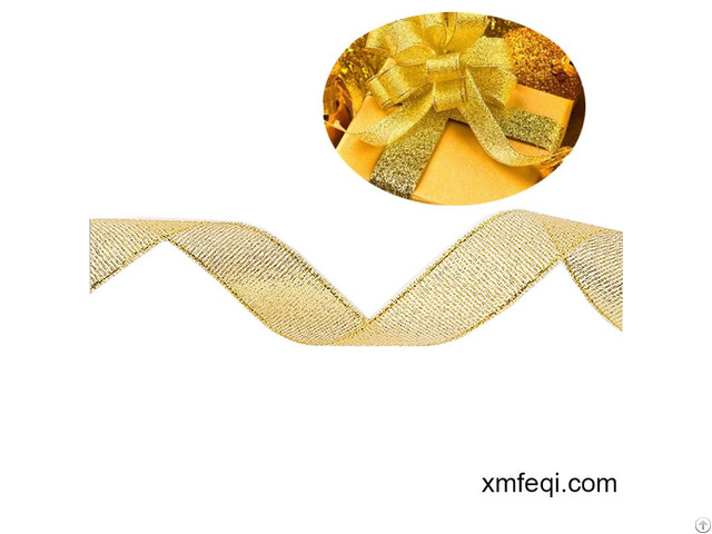 Metallic Craft Ribbon In Shimmering Gold And Silver For Gift Wrap