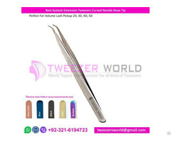 Best Eyelash Extension Tweezers Curved Needle Nose Tip