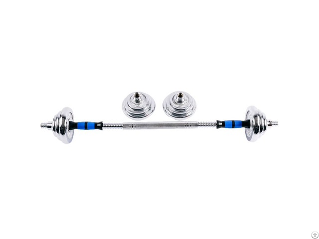 Delfin Sports Adjustable Weights Chrome Dumbbells Barbell Set