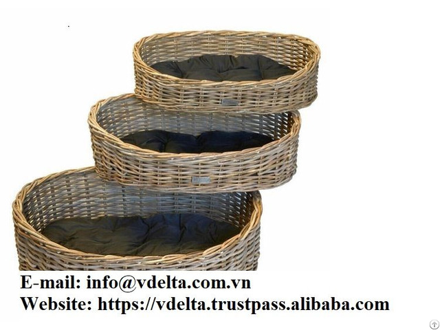 Natural Woven Wicker Rattan Pet Sleeping House Baskets From Vietnam