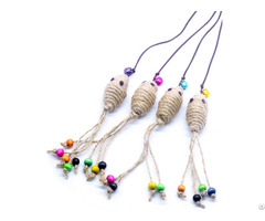 Cat Fishing Rod Toy With Mouse Beads And Bell 50 Cm