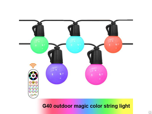 G40 Outdoor Magic Color Light Bulb String Lights