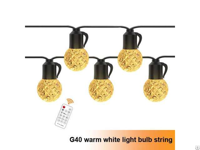 G40 Outdoor Warm White Crystal Bulb String