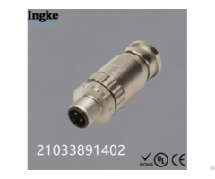 Alternative Of Harting 21033891402 4 Position M12 Circular Connector Ip67 Male Sensor Plug Screw