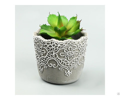 Lace Pattern Concrete Planter Wedding Decoration Cement Flower Pot Wholesale