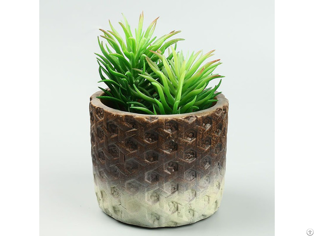 Personalized Creative Weaving Style Cement Planter Color Changing Concrete Flower Pot Wholesale