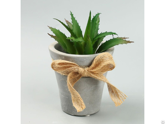 Personality Creative Linen Bowknot Concrete Planter Garden Decoration Flower Pot Wholesale