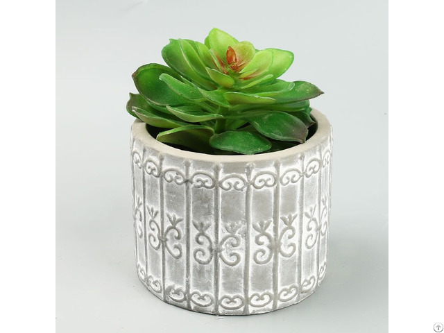 Personality Creative Embossed Pattern Concrete Planter Garden Decoration Flower Pot Wholesale