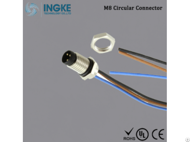 Ingke M8 Circular Connector Ip67 Panel Mount Sensor Plug