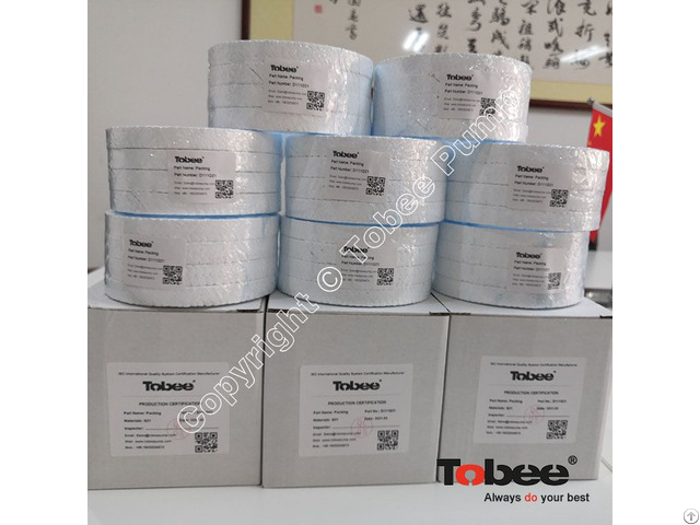 Tobee® D111q21 Packing Is An Important Slurry Pump Seal Parts