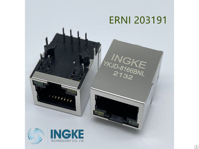 Ingke Ykjd 8166bnl 10 100base T Rj45 Ethernet Connector Equivalent Erni 203191