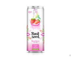 330ml Cans Basil Seed Drink With Strawberry Juice From Rita Beverage