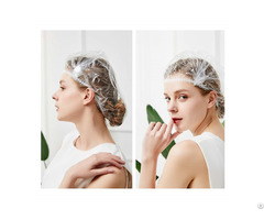 Custom Pe Plastic Transparent Hair Cover Disposable Shower Caps