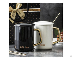 Light Luxury Style Mug Ceramic Coffee Cup With Spoon Wholesale Import And Export