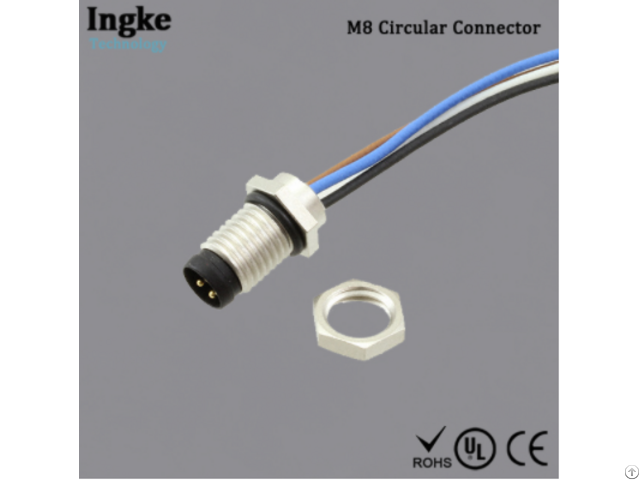 Te Connectivity And Connectors 3 2172090 2 M8 Circular Connector Ip67 Waterproof Plug 4pin