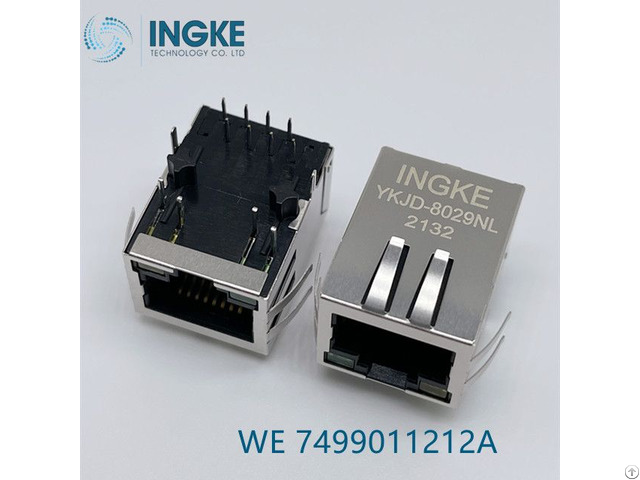 Ingke Ykjd 8029nl Direct Substitute 7499011212a 1 Port Tab Down Rj45 Magjack Connector