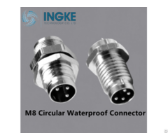 M8 Circular Waterproof Connector Panel Mounting Male Threaded Locking Ip67