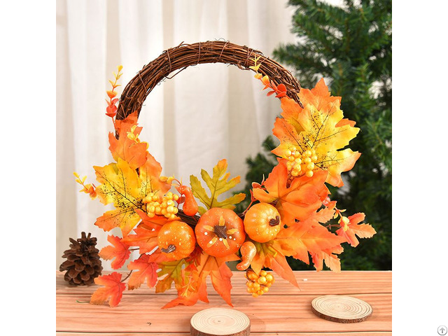 Wholesale Artificial Halloween Natural Sunflower Pumpkin Leaf Decorative Garland