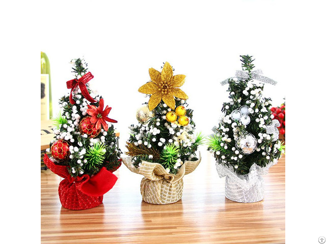 New 20 Cm Green Mini Artificial Led Christmas Tree Table Decoration