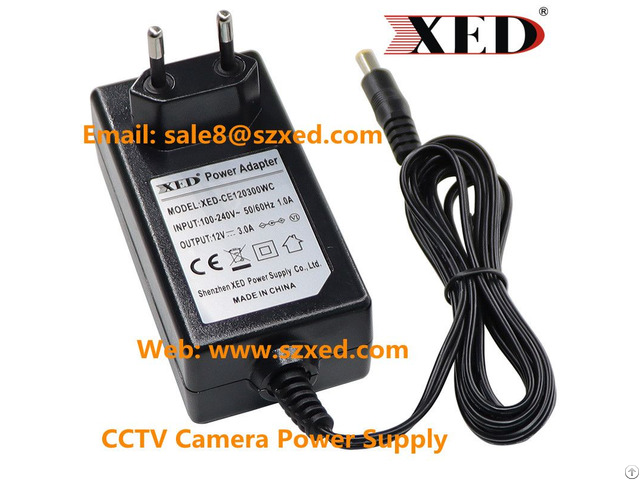 Dc12v 3a Wall Mount Power Adapter Dc Converter Smps For Cctv Ip Camera