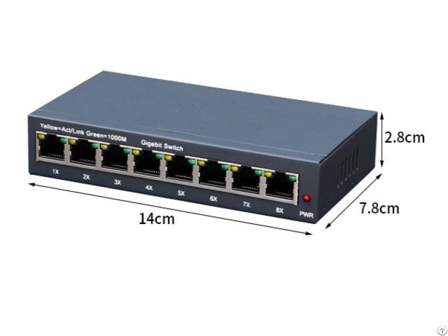 Gigabit Switch 0 100 1000m 8ports 16g Bandwidth Smart Chip Auto Mdi Mdix Back Pressure