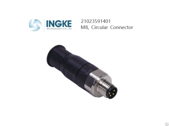 Circular Connector 21023591401 Ingke M8 4 Position Plug Male Pins Screw