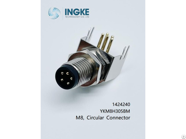 Ingke Ykm8h305bm Direct Substitute Of 1424240 M8 5position Circular Connector Plug Male