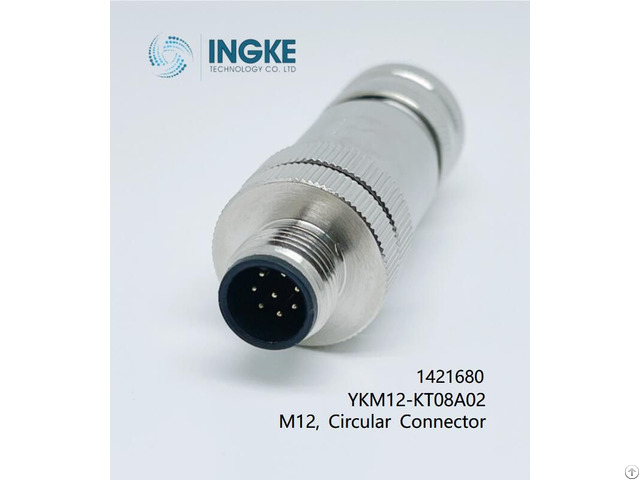 Ingke Ykm12 Kt08a02 Direct Substitute Of 1421680 M12 8 Position Circular Connector Plug Female