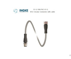 Ingke V1g10mpvcv1g Cordset M12 Socket Straight To Plug A Coded 4 Pin Pvc Cable