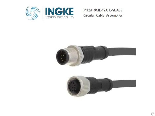 Ingke M12a10ml 12afl Sda05 Circular Cable Assemblies 10position Male To Female