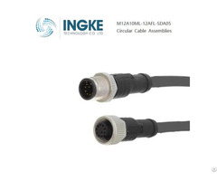 Ingke M12a10ml 12afl Sda05 Circular Cable Assemblies 10position Male To Female