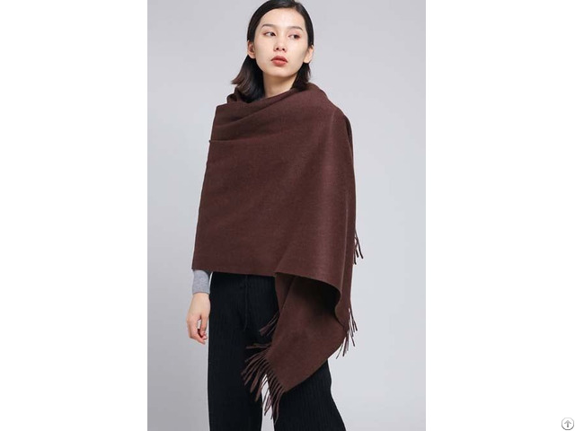 Dark Brown Cashmere Scarf Wrap Womens