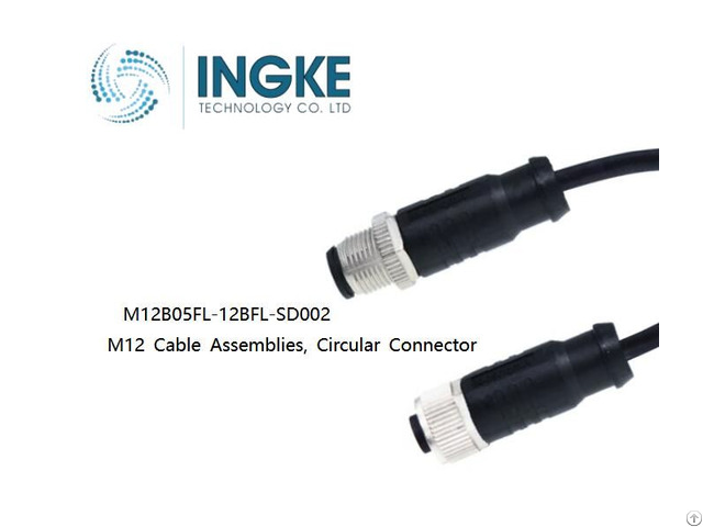 Ingke M12b05fl 12bfl Sd002 Circular Connector M12 Cable Assemblies Sensor Cables