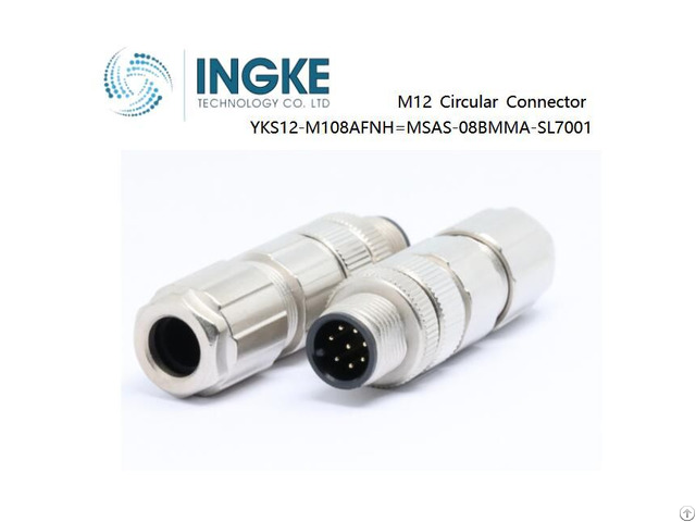 Ingke Yks12 M108afnh Direct Substitute Msas 08bmma Sl7001 8pin Circular Metric Connectors