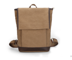 Men S Leather Canvas Vintage Brown Shoulder Backpack With Iso 9001 2008