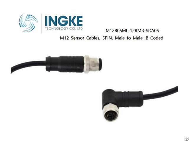 Ingke M12b05ml 12bmr Sda05 M12 Sensor Cables 5pin Male B Coded Circular Connector