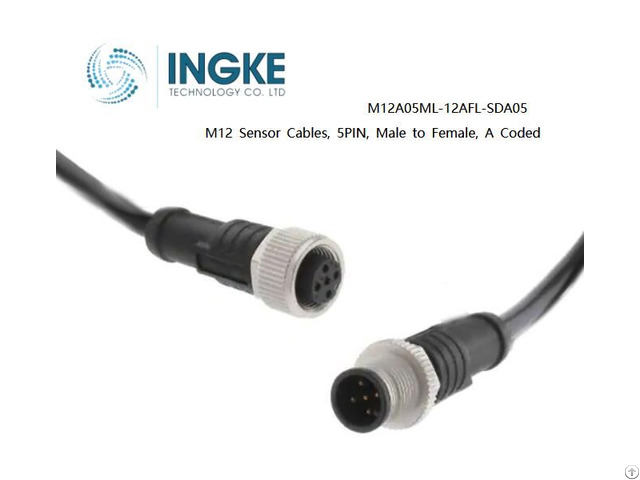 Ingke M12a05ml 12afl Sda05 M12 Sensor Cables 5pin A Coded Male To Female