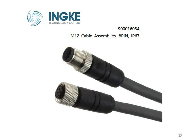 Ingke 900016054 M12 Cable Assemblies 8pin Male To Female Ip67