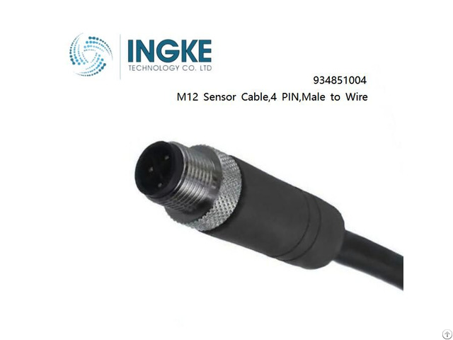 Ingke 934851004 M12 Sensor Cable 4 Pin Male To Wire Receptacle