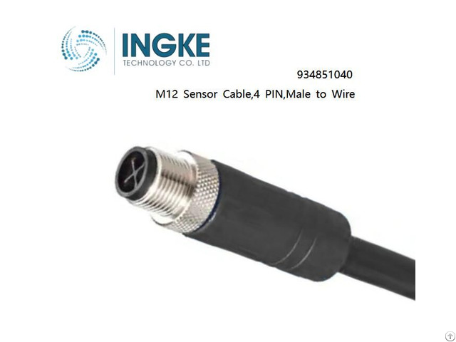 Ingke 934851040 M12 Sensor Cable 4 Pin Male To Wire Receptacle