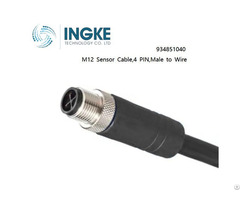 Ingke 934851040 M12 Sensor Cable 4 Pin Male To Wire Receptacle