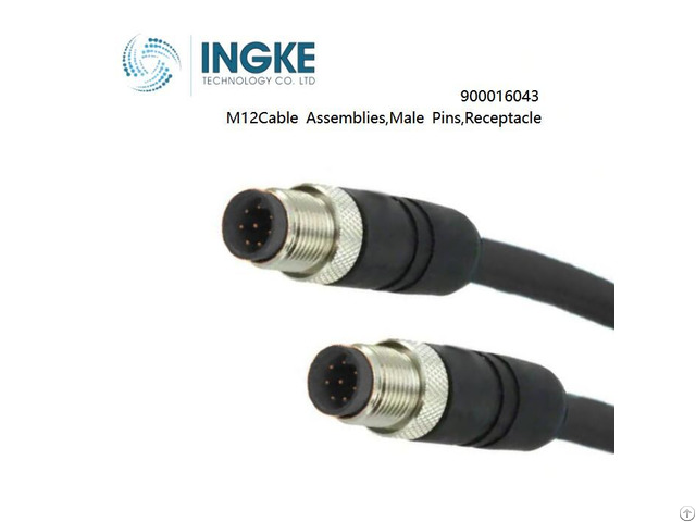 Ingke 900016043 M12cable Assemblies Male Pins Receptacle Ip67