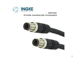 Ingke 900016043 M12cable Assemblies Male Pins Receptacle Ip67
