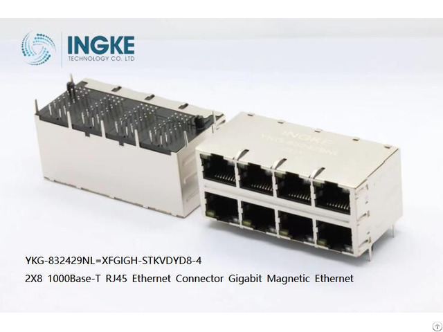 Ingke Ykg 832429nl 2x8 1000base T Rj45 Connector Gigabit Magnetic Ethernet