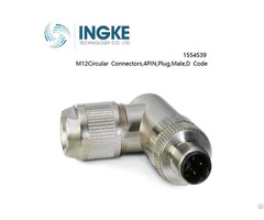 Ingke 1554539 M12circular Connectors 4pin Plug Male D Code